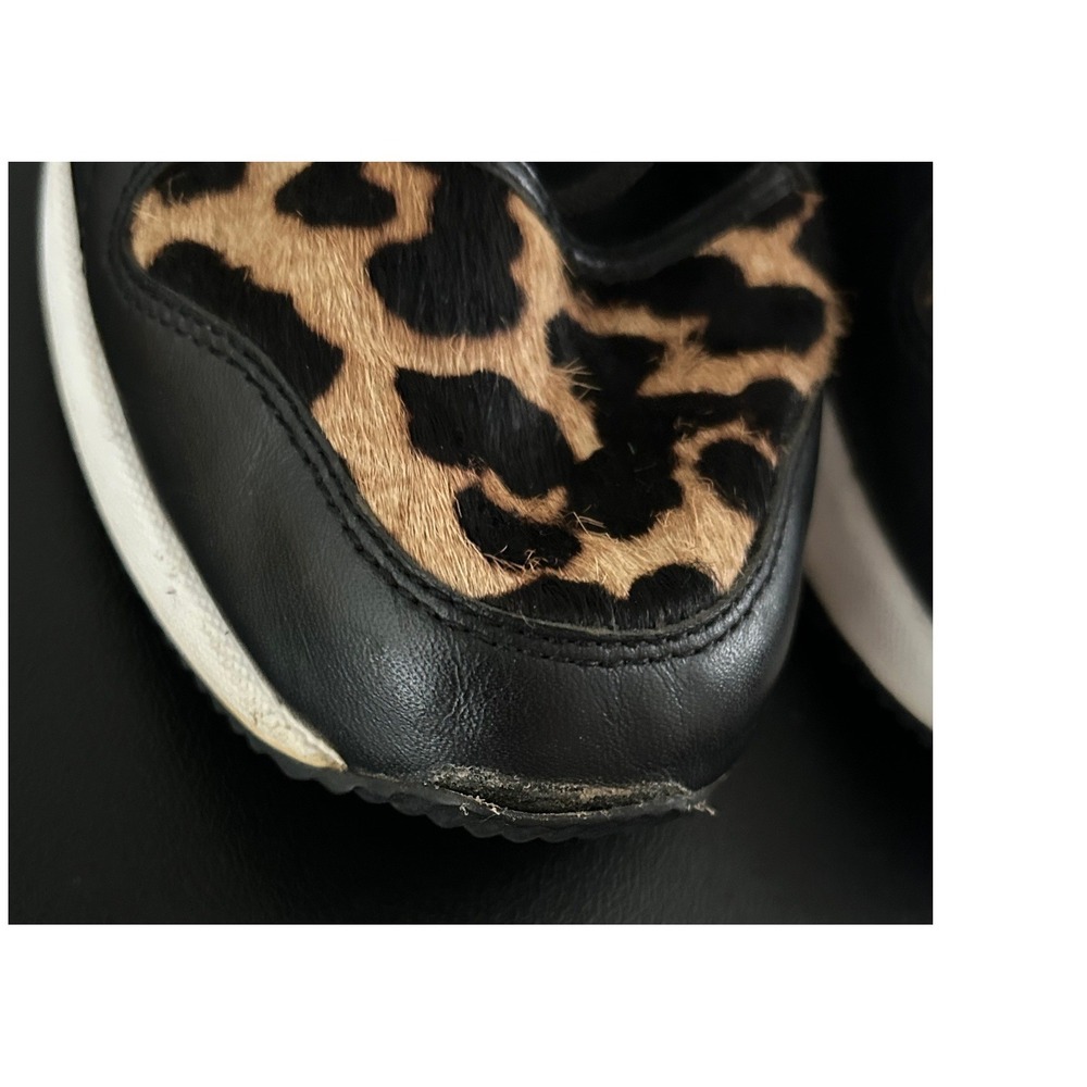 Michael Kors Felix Black Leopard Calf Hair Wedge Sneakers Shoes Womens 9M - Picture 8 of 12